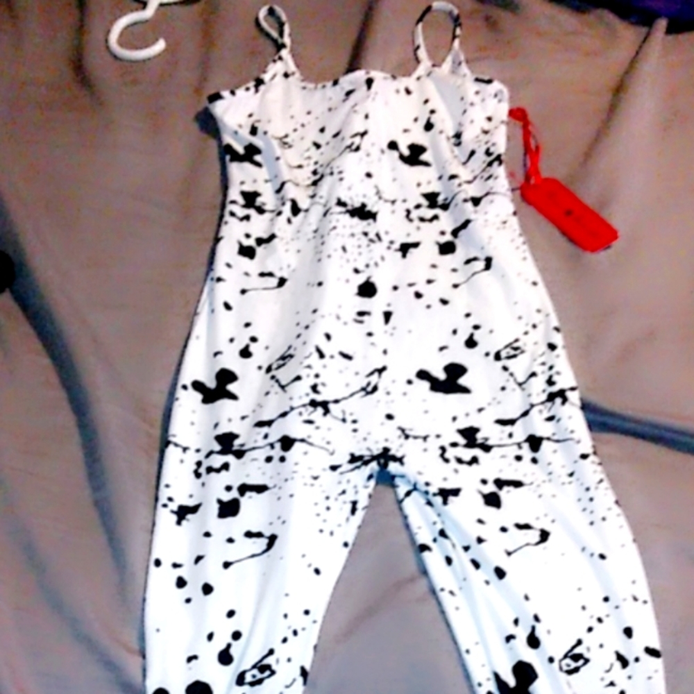 White splatter paint Catsuit